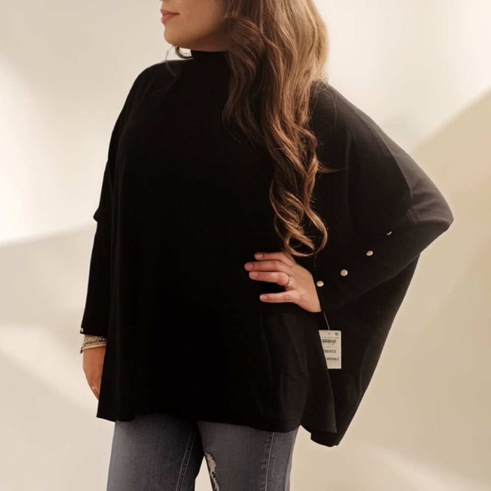 JM Collection, Black Turtleneck Sweater, Size Small, NWT
